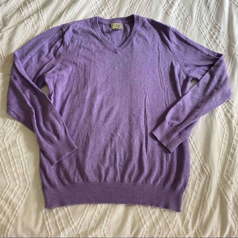 Men’s L.L. Bean purple cashmere blend sweater, L